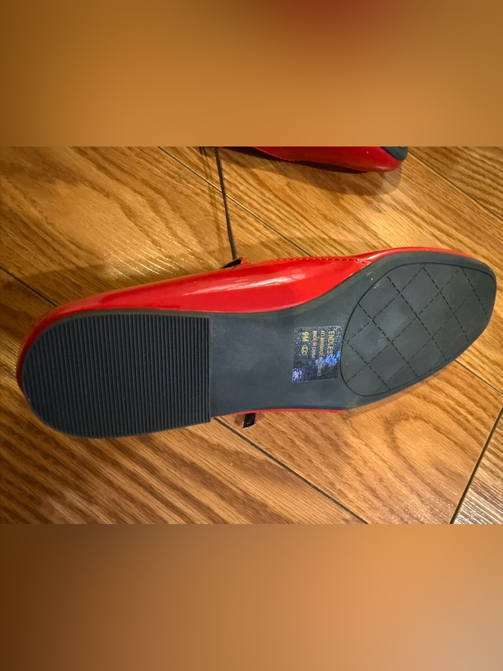 Red Patent Mary Jane Ballet Flats Size 9 Coquette Balletcore Y2K Twee POP - Picture 5 of 6